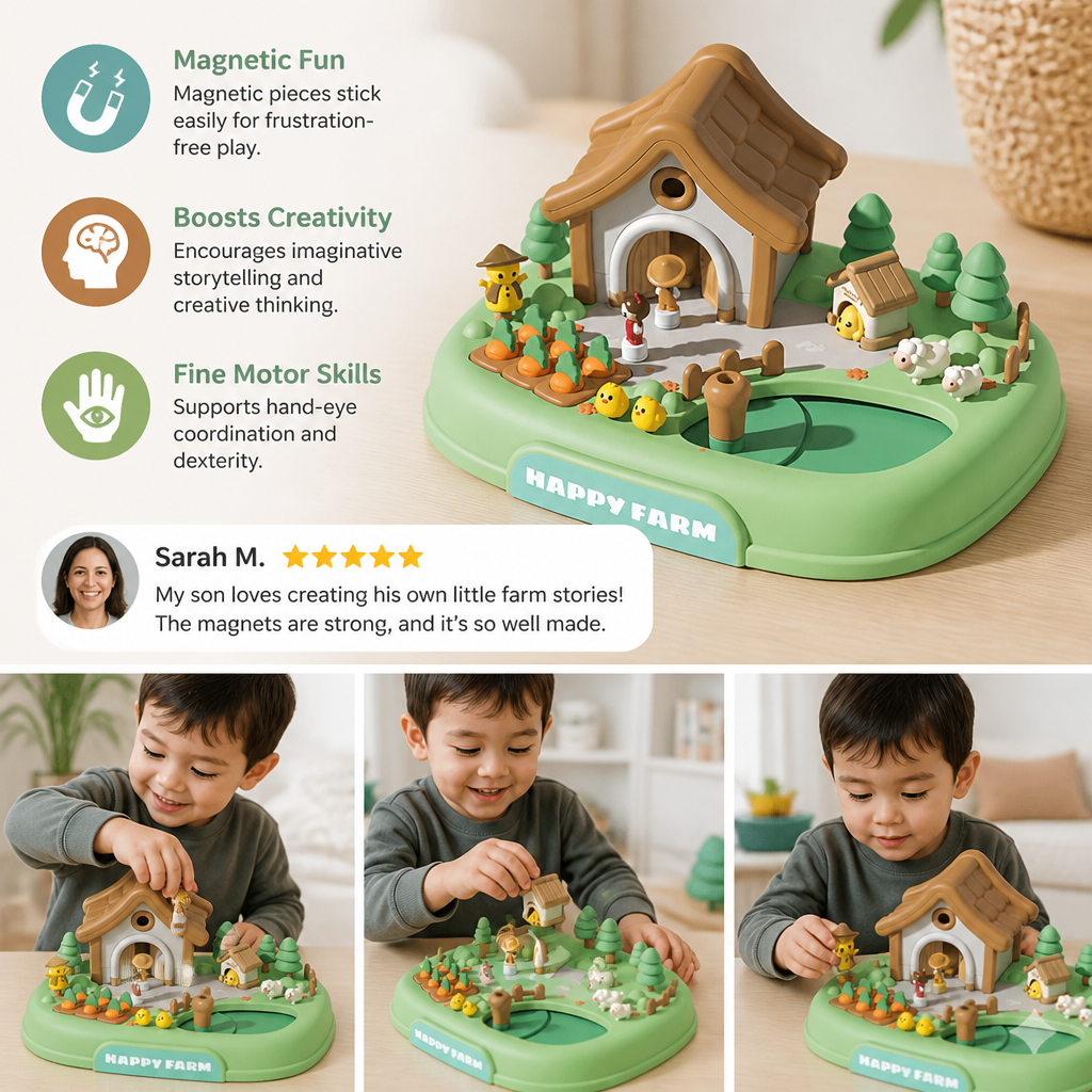 Magnetic Dream Castle & Garden Playset for Kids
