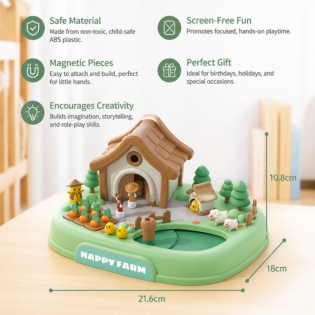 Magnetic Dream Castle & Garden Playset for Kids