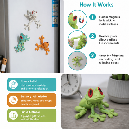 3D Printed Magnetic Flexible Frog Fidget Toy