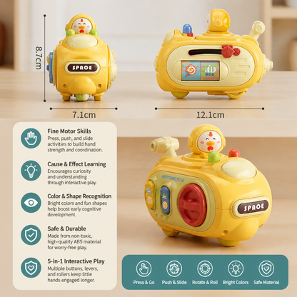 5-in-1 Press & Go Busy Car Toy for Fine Motor Skills Development