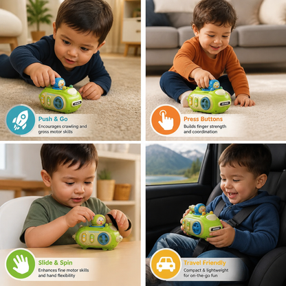 5-in-1 Press & Go Busy Car Toy for Fine Motor Skills Development