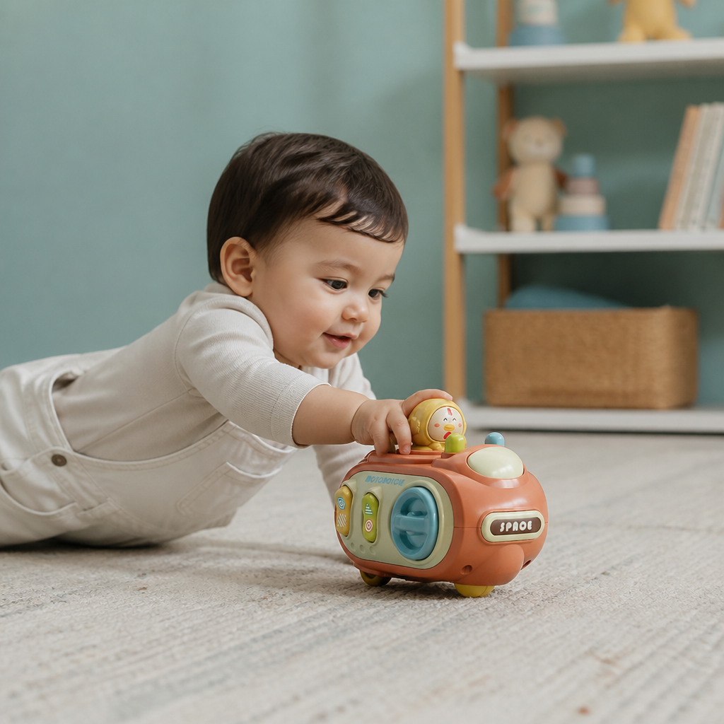 5-in-1 Press & Go Busy Car Toy for Fine Motor Skills Development
