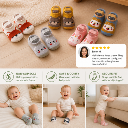 Non-Slip Cartoon Sock Shoes for Babies & Toddlers
