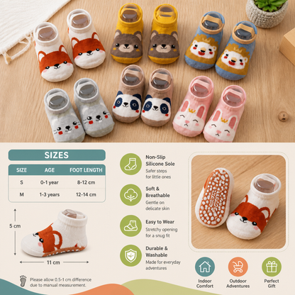 Non-Slip Cartoon Sock Shoes for Babies & Toddlers