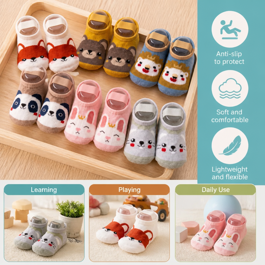 Non-Slip Cartoon Sock Shoes for Babies & Toddlers