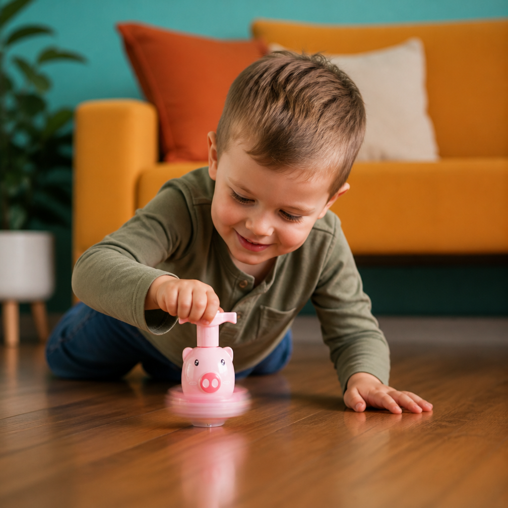 Interactive Light-Up Musical Spinning Top Toy for Kids
