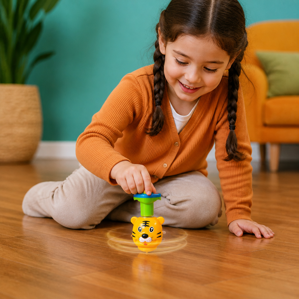 Interactive Light-Up Musical Spinning Top Toy for Kids