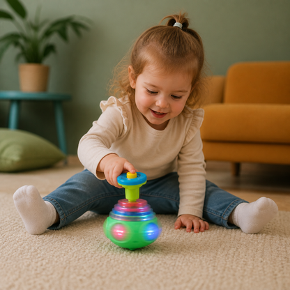 Interactive Light-Up Musical Spinning Top Toy for Kids