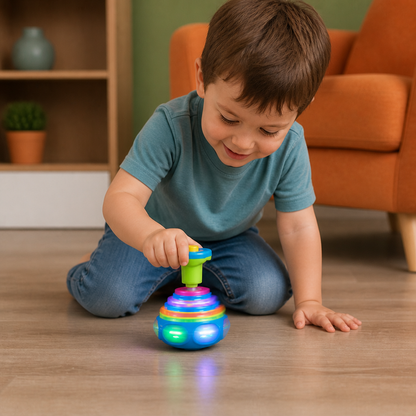 Interactive Light-Up Musical Spinning Top Toy for Kids