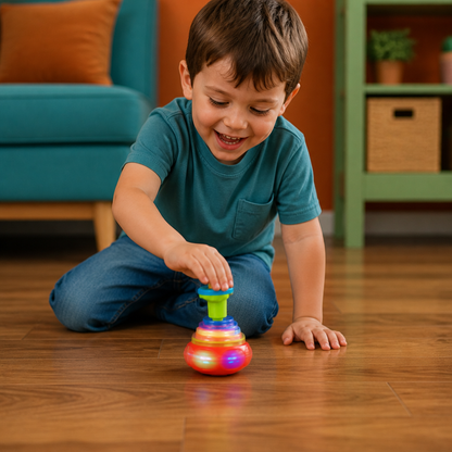 Interactive Light-Up Musical Spinning Top Toy for Kids