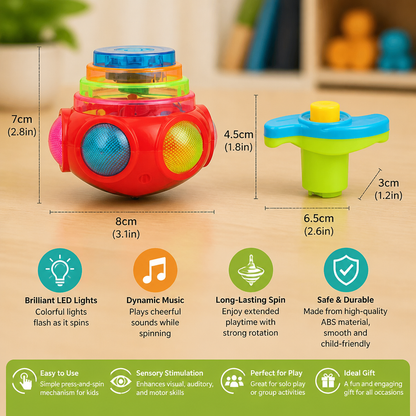 Interactive Light-Up Musical Spinning Top Toy for Kids