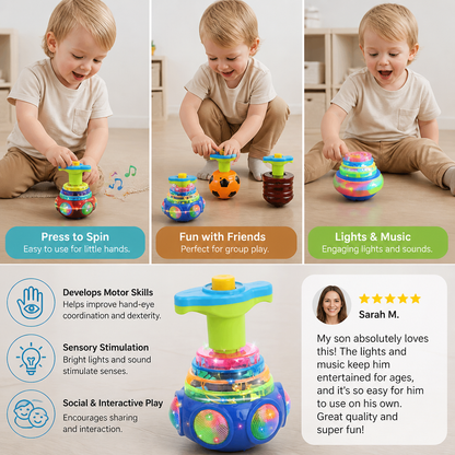 Interactive Light-Up Musical Spinning Top Toy for Kids