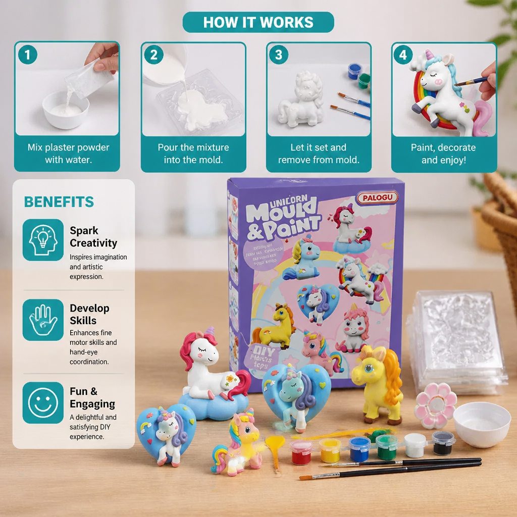DIY Animal Plaster Painting Kit – Mold, Paint & Create Craft Set for Kids