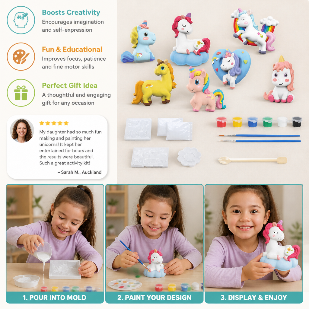 DIY Animal Plaster Painting Kit – Mold, Paint & Create Craft Set for Kids