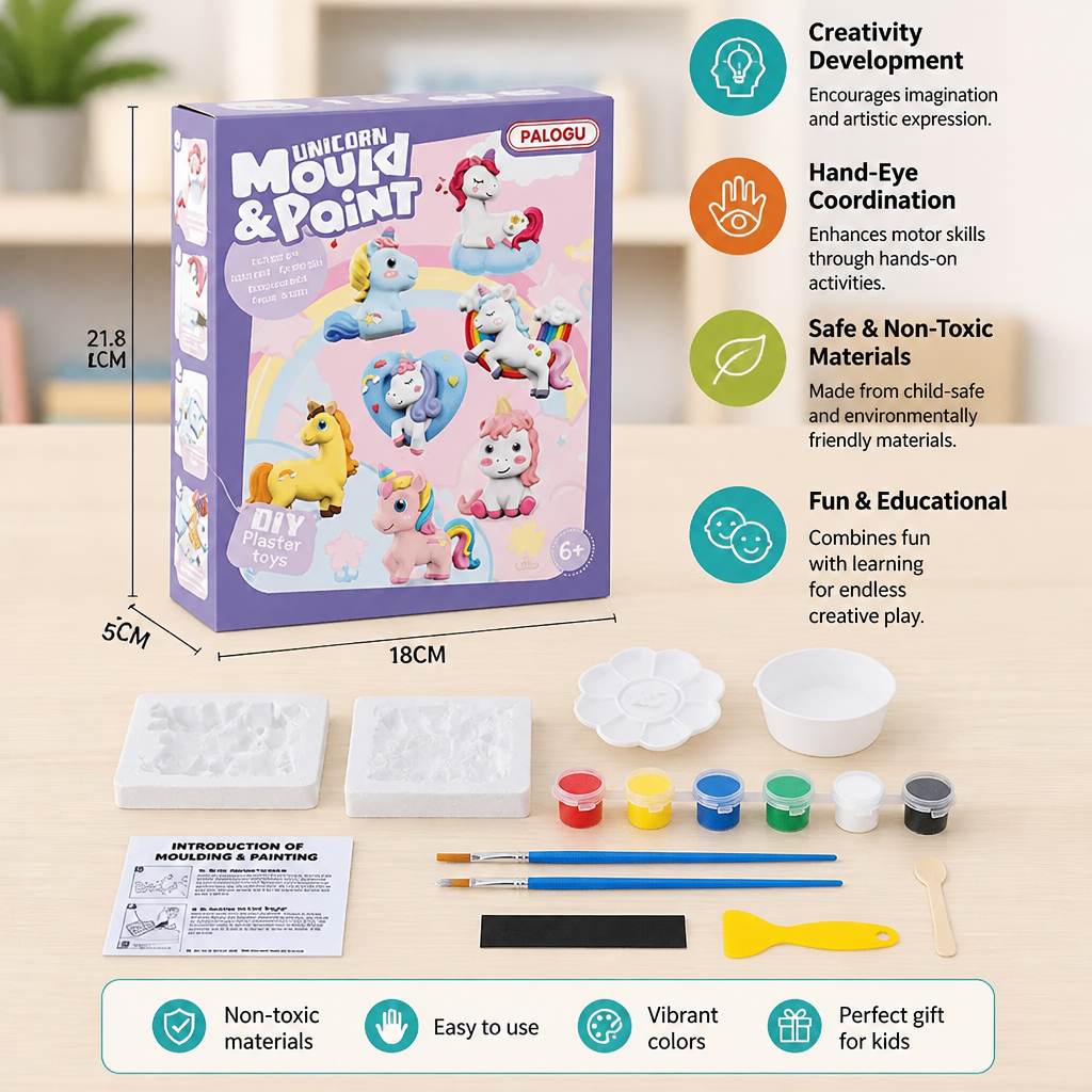 DIY Animal Plaster Painting Kit – Mold, Paint & Create Craft Set for Kids