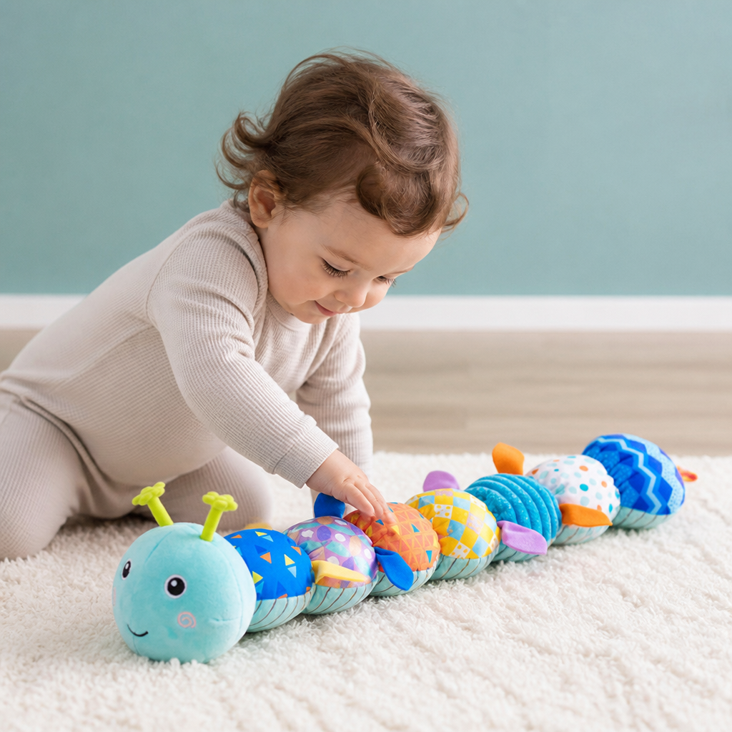Sensory Plush Rattle and Music Caterpillar