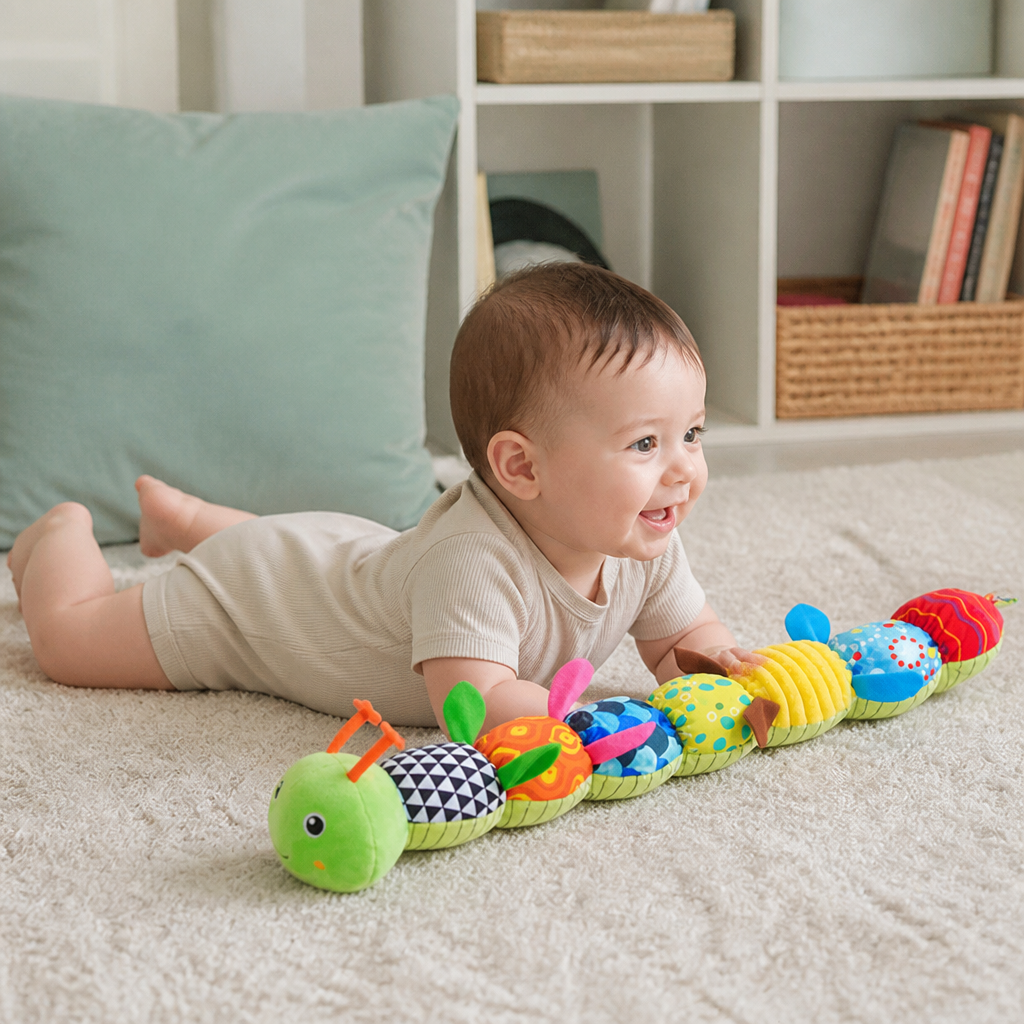 Sensory Plush Rattle and Music Caterpillar