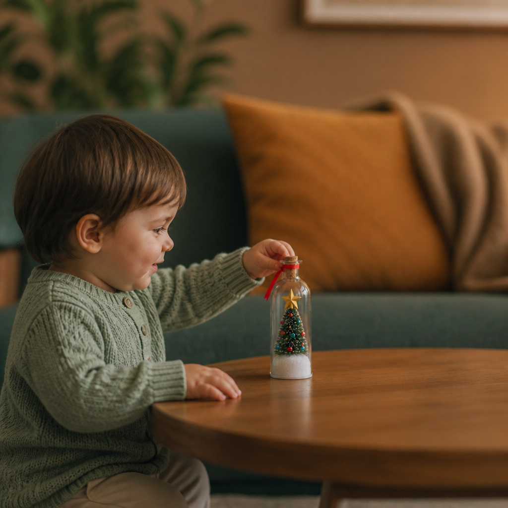 Recordable Christmas Message-in-a-Bottle Ornament with Voice Playback