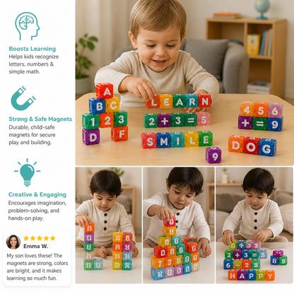 40-Piece Magnetic Letters & Numbers Learning Set – Montessori STEM Toy for Kids
