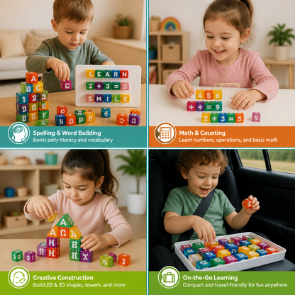 40-Piece Magnetic Letters & Numbers Learning Set – Montessori STEM Toy for Kids