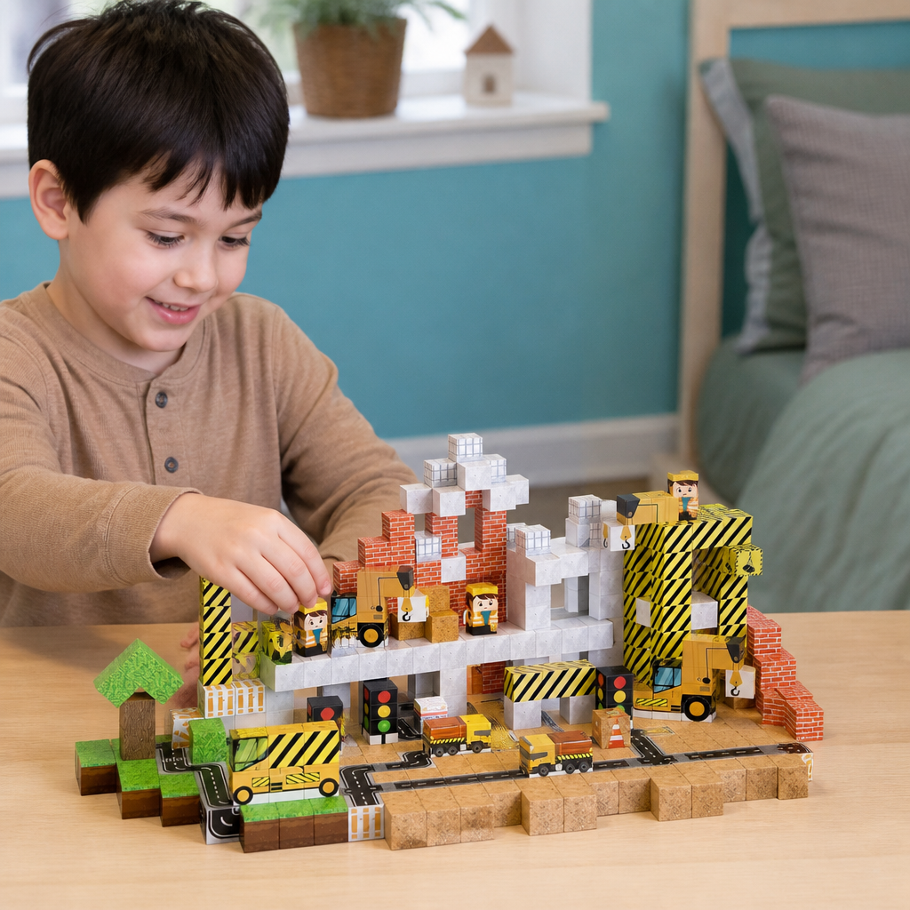 100-Piece Magnetic Building Cube Set – Montessori STEM Construction Toy for Kids