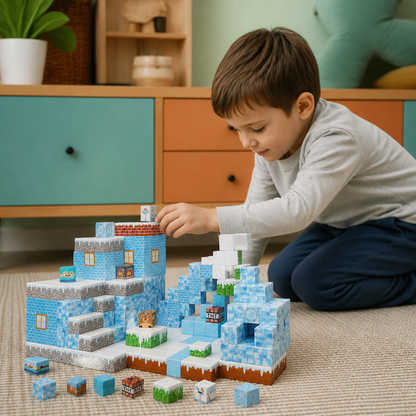 100-Piece Magnetic Building Cube Set – Montessori STEM Construction Toy for Kids