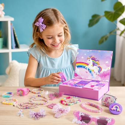 24-Day Unicorn Advent Calendar with Hair Accessories, Stickers & Surprise Gifts