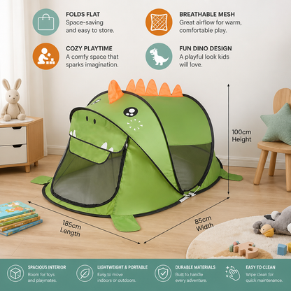 Foldable Dino Play Tent for Kids – Perfect for Warm Days & Cozy Playtime