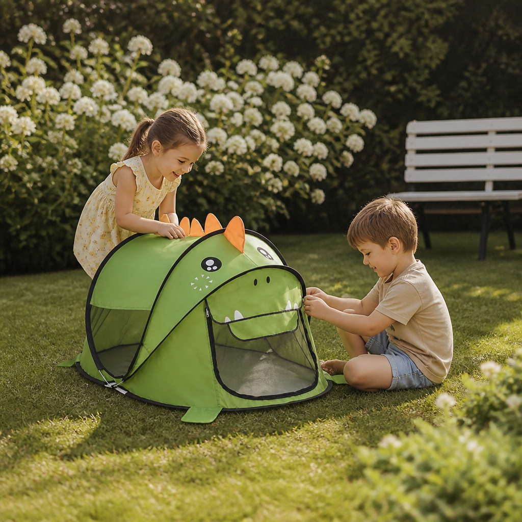 Foldable Dino Play Tent for Kids – Perfect for Warm Days & Cozy Playtime