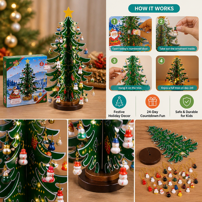 24-Day Mini Christmas Tree Ornament Advent Calendar for Kids