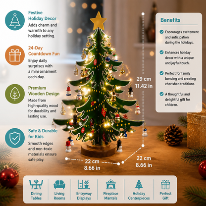 24-Day Mini Christmas Tree Ornament Advent Calendar for Kids