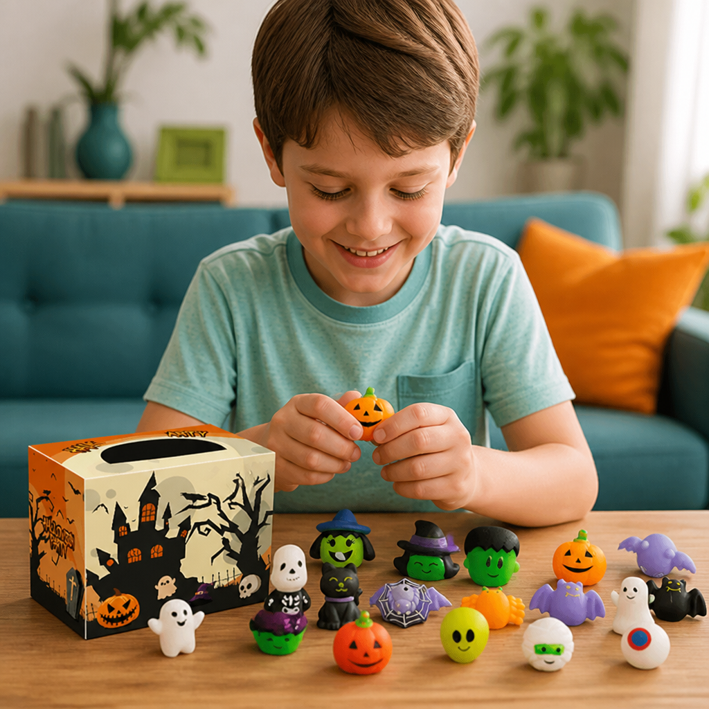 Washable & Reusable Halloween Squishy Toy Set for Party Favors and Trick-or-Treating