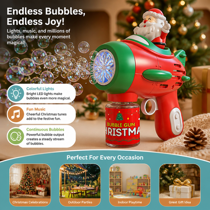 Electric Christmas Bubble Gun with Lights & Sounds for Kids