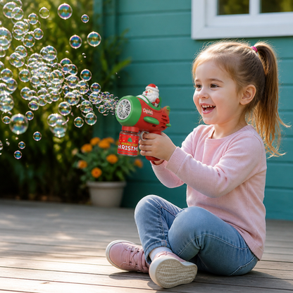 Electric Christmas Bubble Gun with Lights & Sounds for Kids