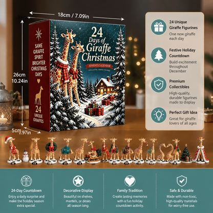 24-Day Christmas Giraffe Figurine Advent Calendar