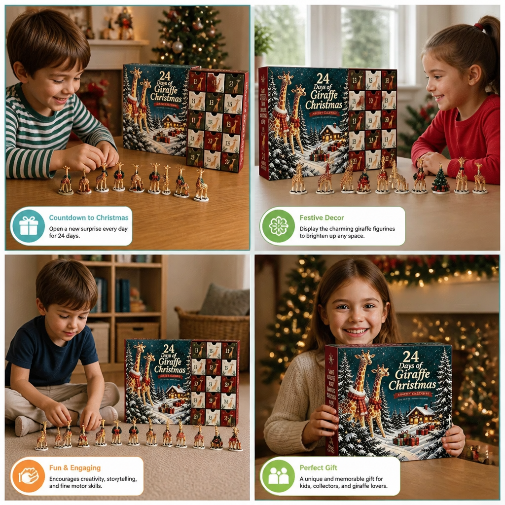 24-Day Christmas Giraffe Figurine Advent Calendar