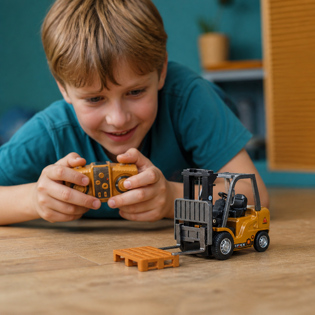 1:64 Scale RC Construction Vehicles – Forklift, Excavator, Dump Truck & Bulldozer