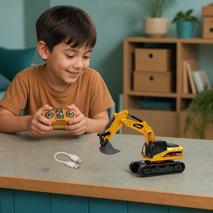 1:64 Scale RC Construction Vehicles – Forklift, Excavator, Dump Truck & Bulldozer