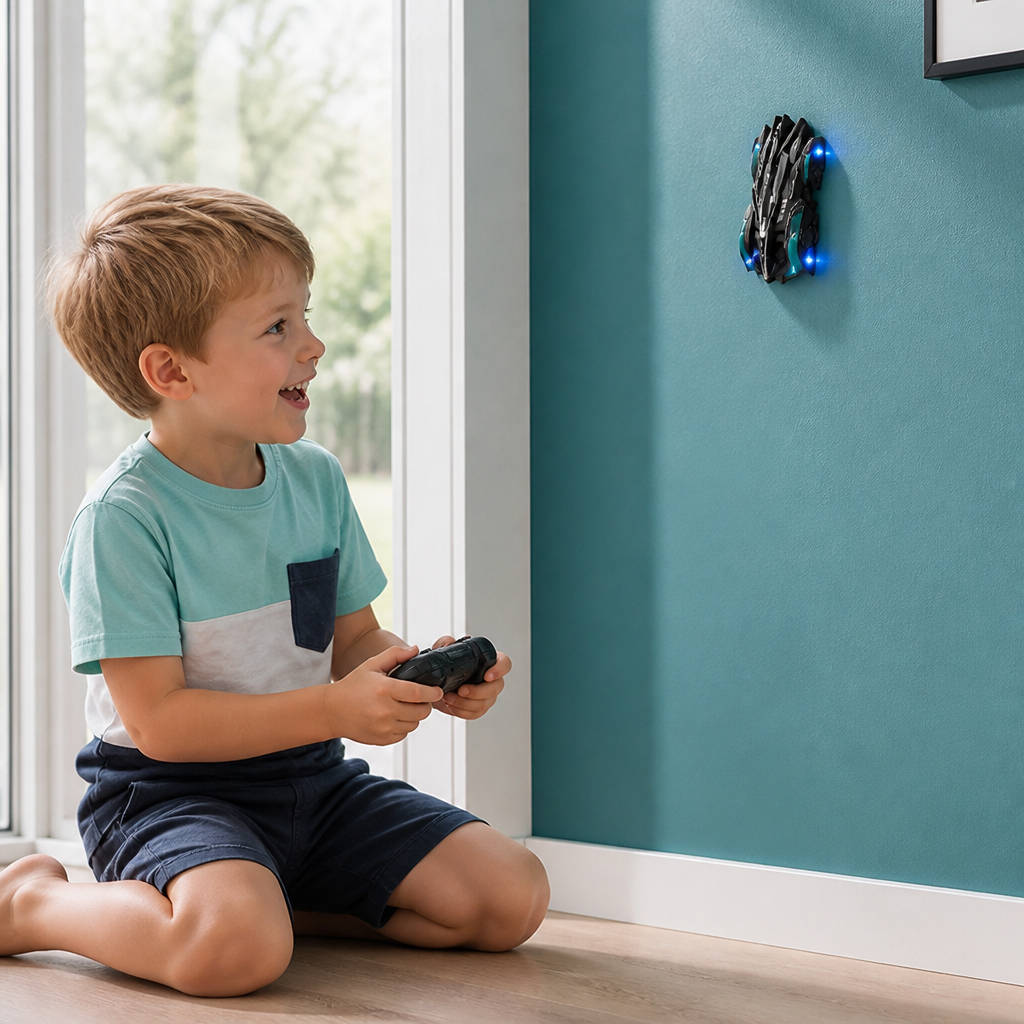 Remote Control Wall-Climbing Car with LED Lights