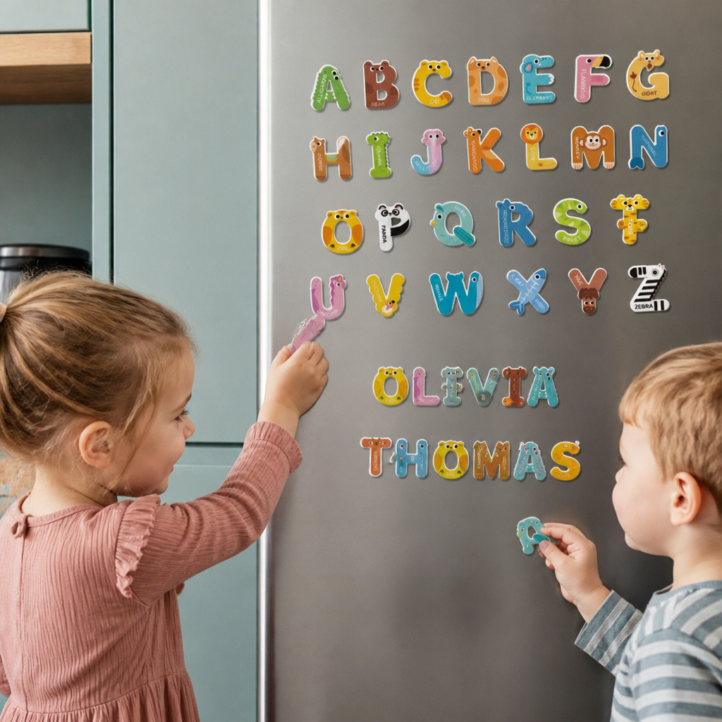 Animal Alphabet & Number Fridge Magnets – Kids’ Spelling and Learning Set