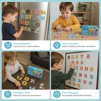 Animal Alphabet & Number Fridge Magnets – Kids’ Spelling and Learning Set