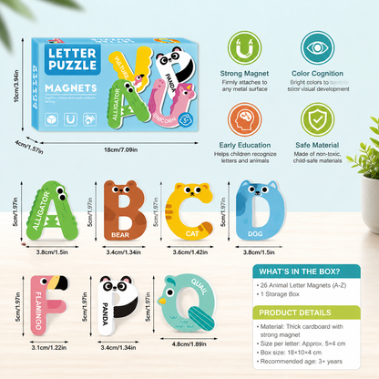 Animal Alphabet & Number Fridge Magnets – Kids’ Spelling and Learning Set