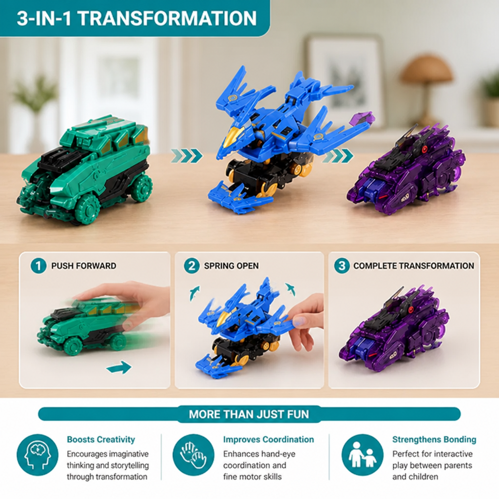 Jumping Transforming Racing Car Toy