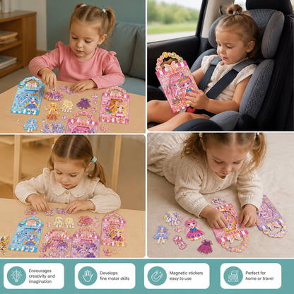 Princess Magnetic Dress-Up Set with 3D Stickers