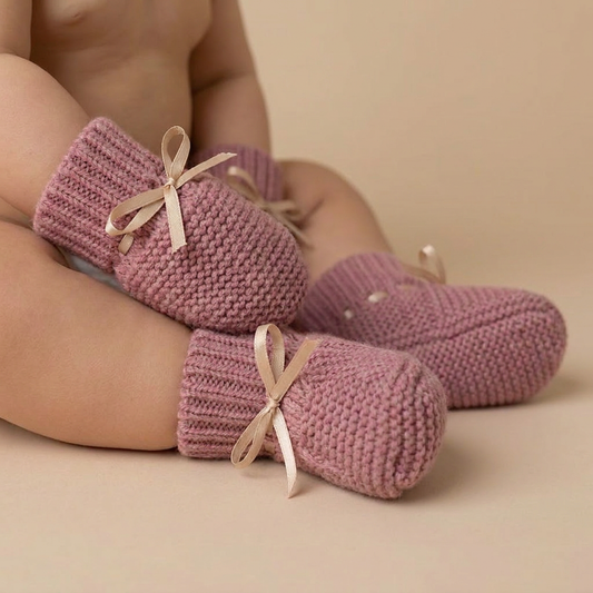 Chunky Knit Lace-Up Sneaker Booties