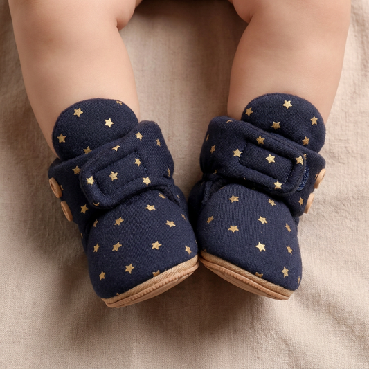 Star Print Velcro Booties