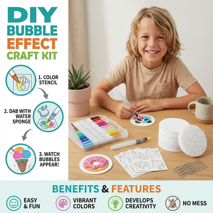 Creative Sponge Painting Art Set for Kids – DIY Bubble Effect Craft Kit