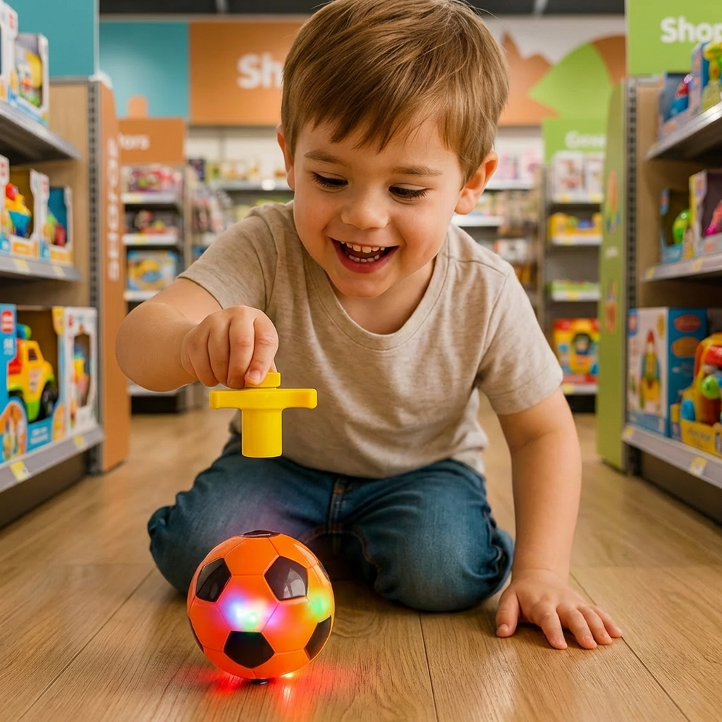 Glowing LED Football Spinning Top