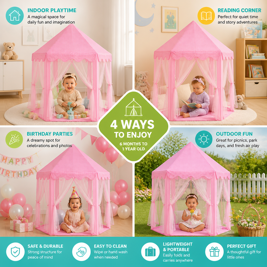 Princess Castle Play Tent for Indoor & Outdoor Fun