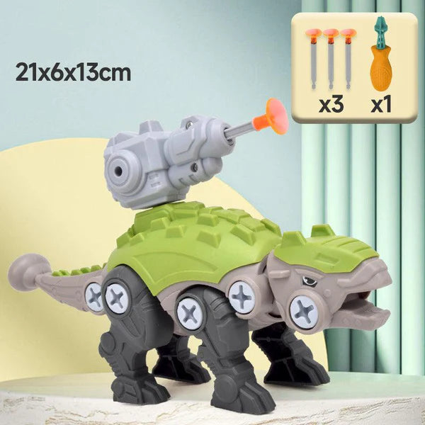 Dinosaur Screw Toy Set with Suction Cup Cannon